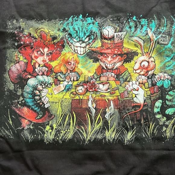Attic salt Alice in wonderland black graphic cotton tee we are all mad here XL - Picture 1 of 2